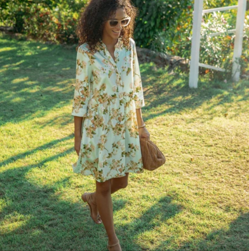 Tuckernuck Aqua Watercolor Royal Shirt Dress Numerous Sizes